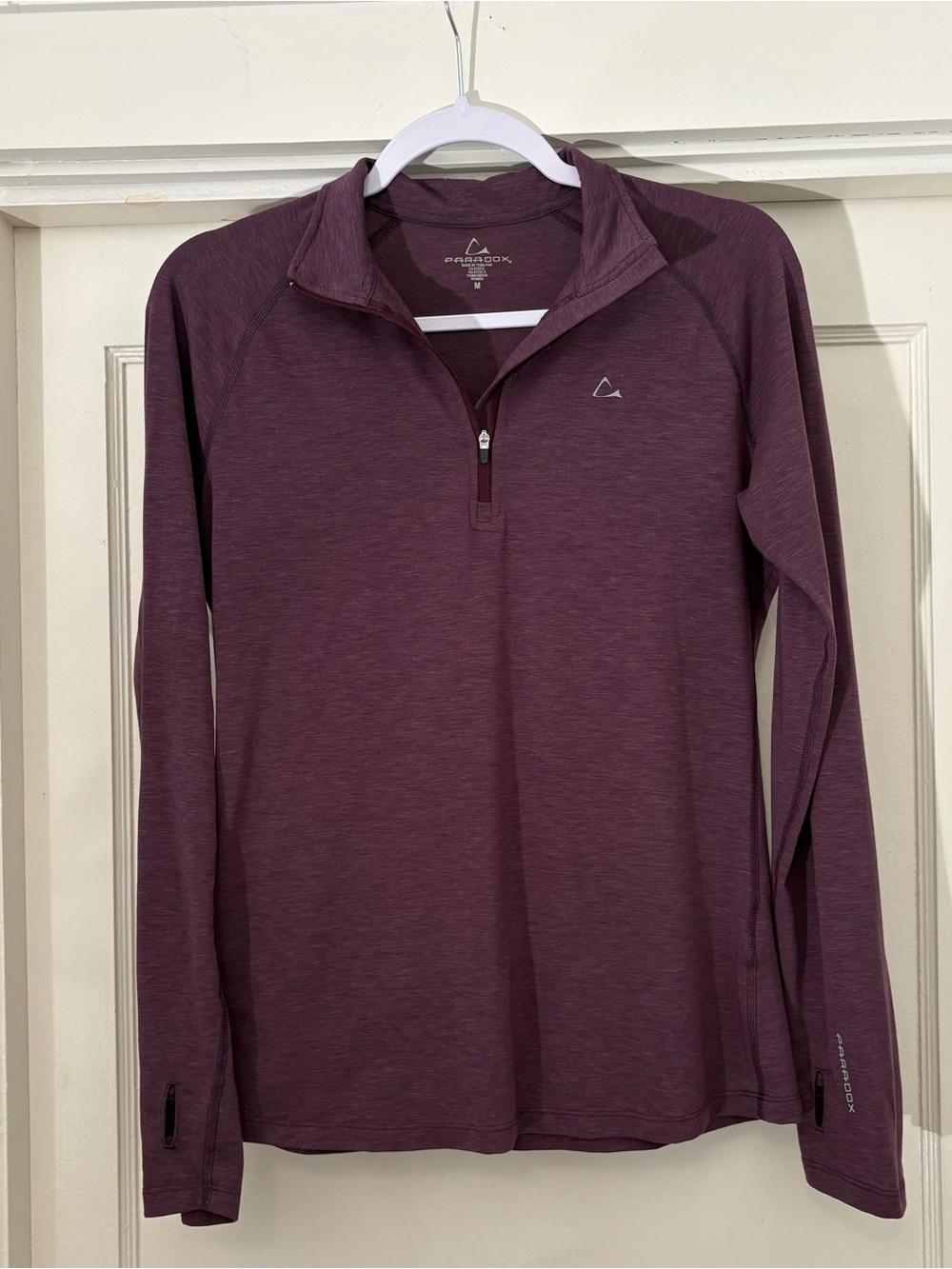 Paradox Plum Half-Zip Pullover with Thumbhole